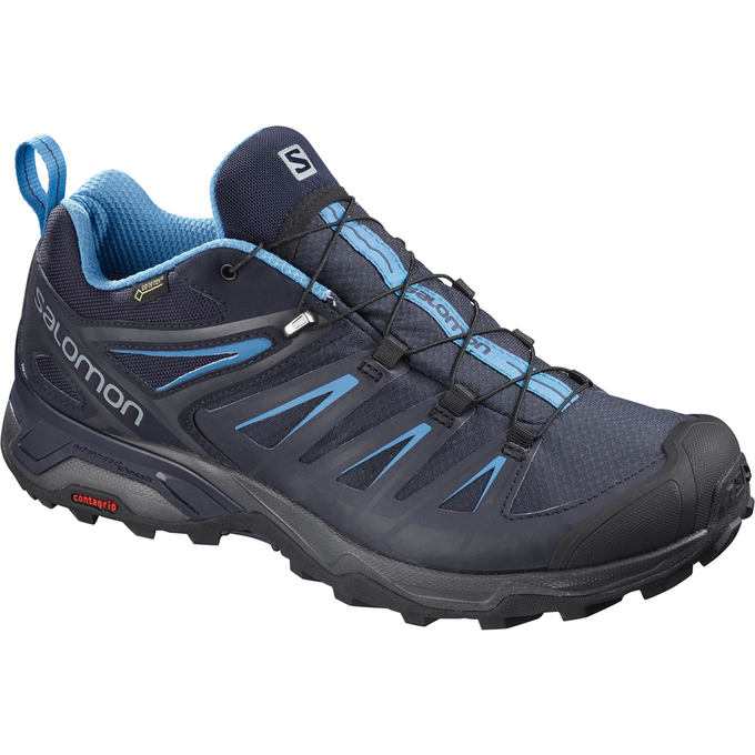 Salomon Singapore Mens Hiking Shoes - X ULTRA 3 GTX® Black/Blue | 27680-TBRZ